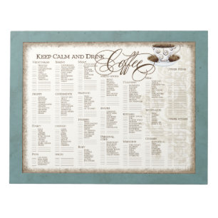 Bloco De Notas Placa da lista de compras - Manter Calma e Beber T