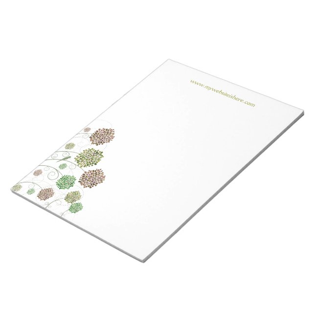 Bloco De Notas Placa de Negócios do Girly Modern Flor Swirly (Inclinado)