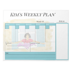 Bloco De Notas Placa de planejador semanal personalizada