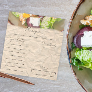 Bloco De Notas Placa de recebimento do Cozinhar da folha de Vazio