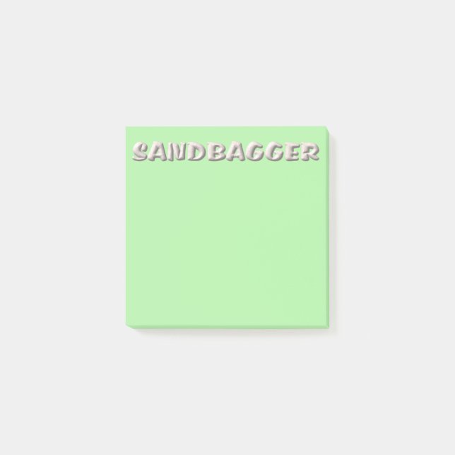 Bloco De Notas Placas de anotação verde do Sandbager (Frente)