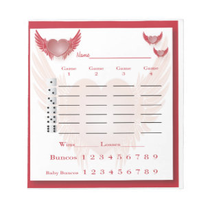 Bloco De Notas placd bunco - coração com asas