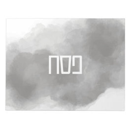 Bloco De Notas Placema de Pessegueira de Aquarela de cinza