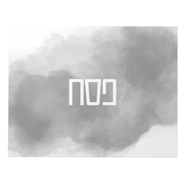 Bloco De Notas Placema de Pessegueira de Aquarela de cinza (Frente)