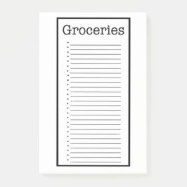 Bloco De Notas Plain Grocery List Post it Notes