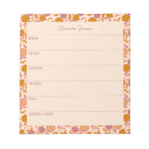 Planador Semanal Personalizado Vintage Orange Flor