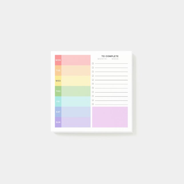 Bloco De Notas Planeador de Estudo Semanal (Frente)