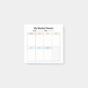 Bloco De Notas Planeador de Estudo Semanal