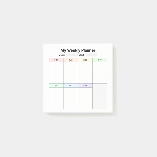 Bloco De Notas Planeador de Estudo Semanal (Frente)