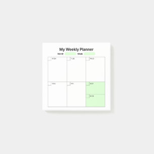 Bloco De Notas Planeador de Estudo Semanal