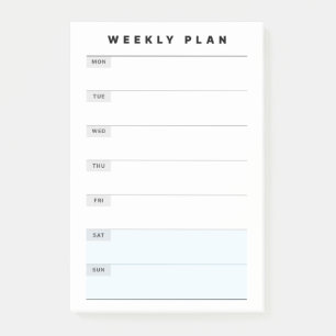 Bloco De Notas Planeador de Estudo Semanal