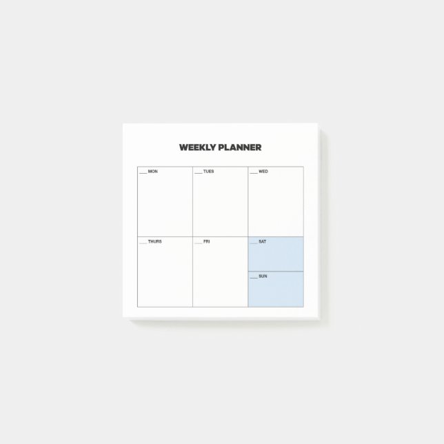Bloco De Notas Planeador de Estudo Semanal (Frente)