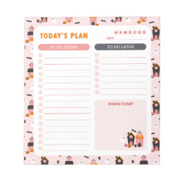 Bloco De Notas Planeador de Lista de Casas Halloween Assoladas Di