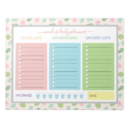 Bloco De Notas Planeador Diário Floral Bonito