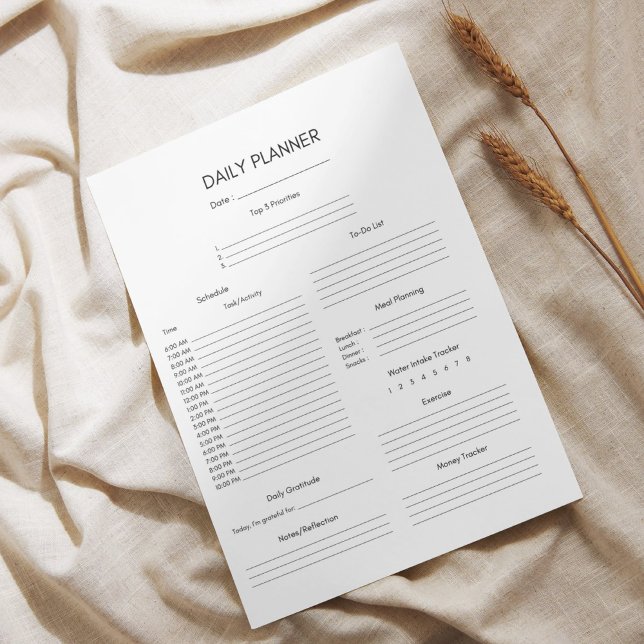 Bloco De Notas Planeador Diário Negro Mínimo (Criador carregado)