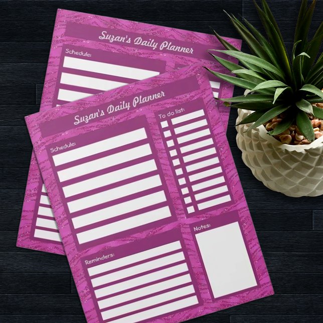 Bloco De Notas Planeador Diário Personalizado de Padrão de Brilho (Criador carregado)