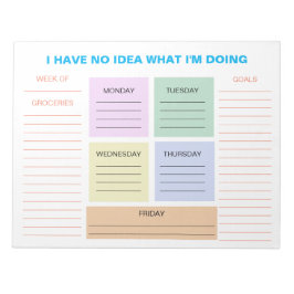 Bloco De Notas Planeador Organizacional Colorido Semanal Engraçad