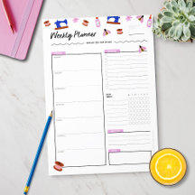 Planeador Semanal Bonito para Artesões