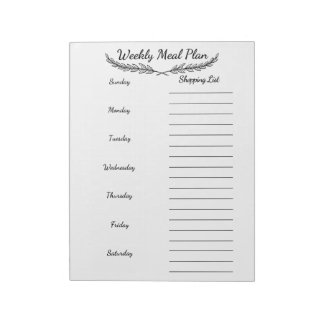 Bloco De Notas Planeamento de Refeições