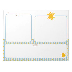 Bloco de Notas Planejador com Estilo Gold Sunburst
