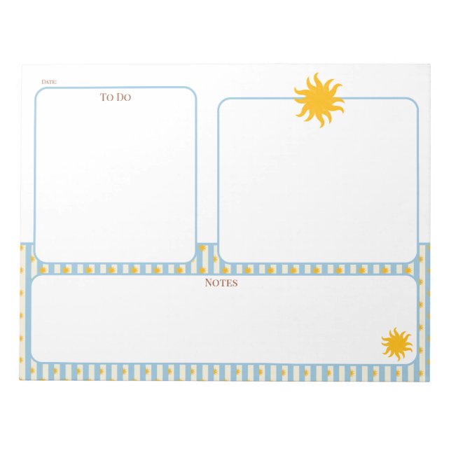 Bloco de Notas Planejador com Estilo Gold Sunburst (Frente)