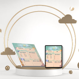 Bloco De Notas Planejador de Atividade de Ramadã Diário de Aquare