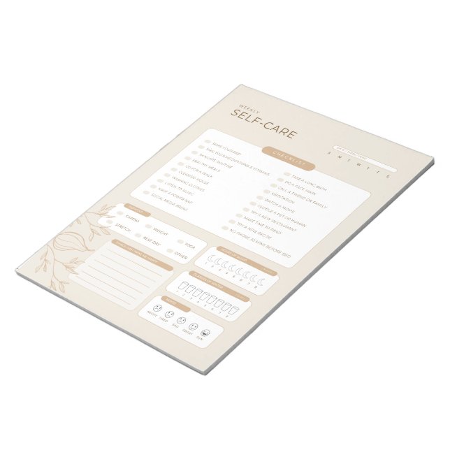 Bloco De Notas Planejador de Autoatendimento Semanal da Mãe Judia (Inclinado)