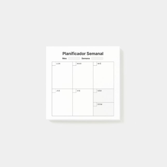 Bloco De Notas Planejador de Estudos Semanal (em espanhol) (Frente)