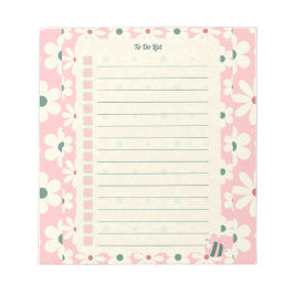Bloco De Notas Planejador de Lista de Tarefas com Design Floral P