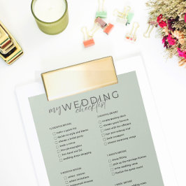 Bloco De Notas Planejador de Lista de Verificação de Casamento