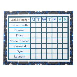 Bloco De Notas Planejador de Lista de Verificação Semanal de Meni