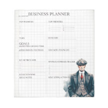 planejador de negócios Branco e Preto