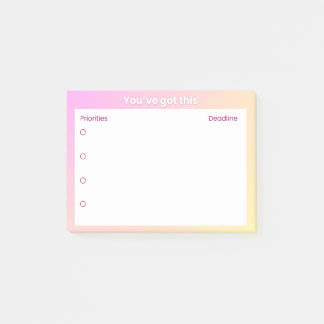 Bloco De Notas Planejador de Notas Autoadesivas – Layout de Prior
