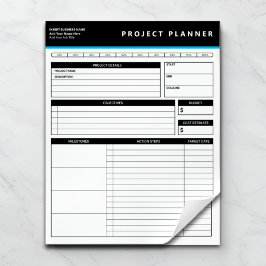 Bloco De Notas Planejador de Projeto Empresarial Personalizado Bl