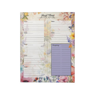 Bloco De Notas Planejador de Refeições de 7 Dias do Secret Garden