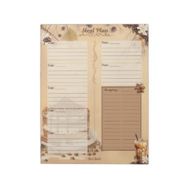 Bloco De Notas Planejador de Refeições de 7 Dias Morning Brew Tea