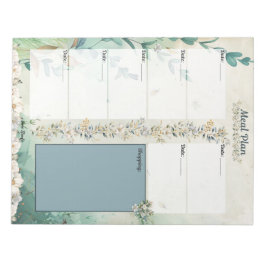 Bloco De Notas Planejador de Refeições em Branco de 7 Dias Chuvas