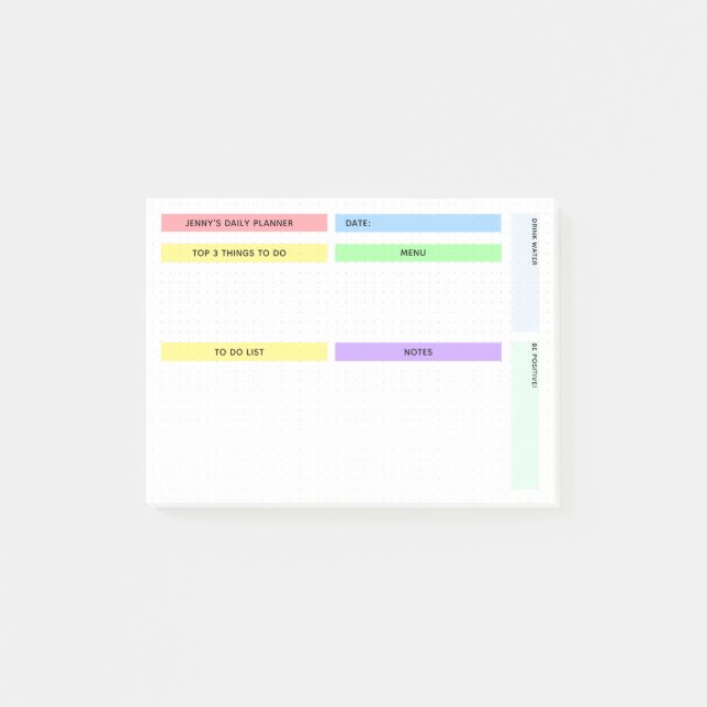 Bloco De Notas Planejador Diário Colorido (Frente)
