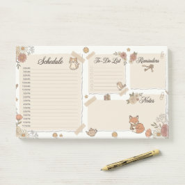 Bloco De Notas Planejador Diário de Animais & Florais Caprichosos
