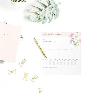 Bloco De Notas Planejador diário de bem-estar com rastreador de á