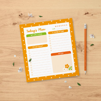 Bloco De Notas Planejador Diário de Bolinhas de Flores