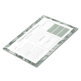 Bloco De Notas Planejador Diário de Mesa Personalizado de Folhage