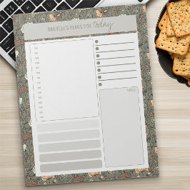 Bloco De Notas Planejador Diário de Olivo Botânico Vintage Lista 