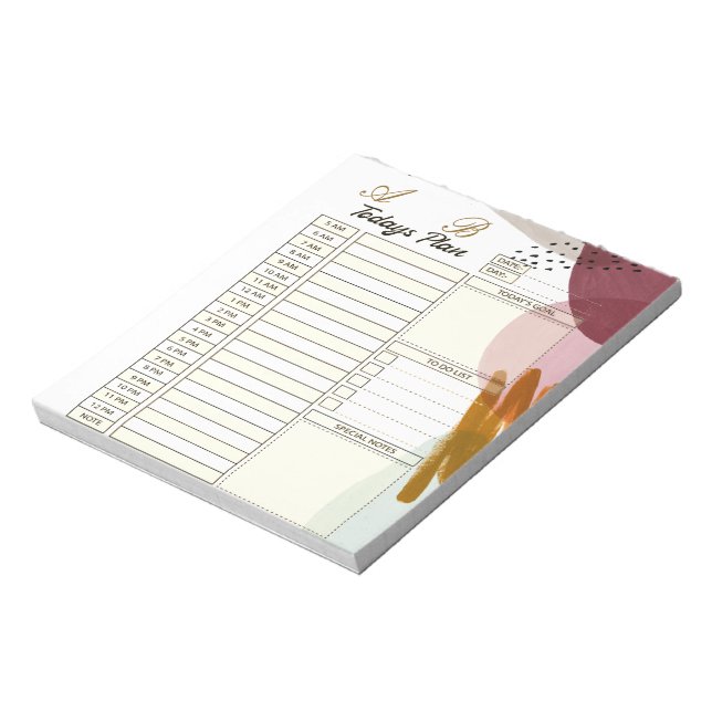 Bloco De Notas planejador diário de pintura estilo moderno (Invertido)