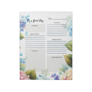 Bloco De Notas Planejador Diário Elegante com Borda Floral