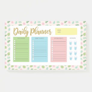 Bloco De Notas Planejador Diário Floral