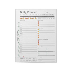 Bloco De Notas Planejador Diário Minimalista - Nome Personalizáve