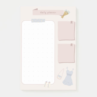Bloco De Notas Planejador Diário Minimalista Pastel