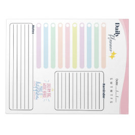 Bloco De Notas Planejador Diário Pastel - lista de tarefas, lembr