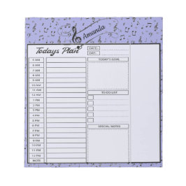 Bloco De Notas Planejador diário personalizado Black Musical